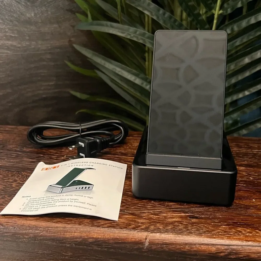 8 in 1 Multifunctional Wireless Charger in Black. New in Box!